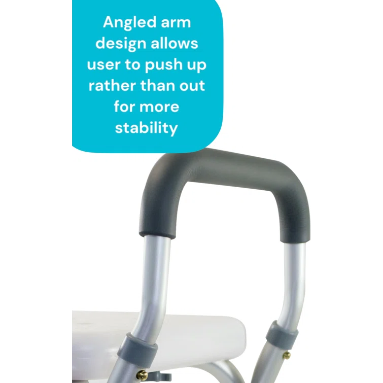 Essential Medical Supply Essential Medical Supply Height Adjustable Shower and Bath Bench with Padded Arms, Contoured Back and Textured Shower Chair Seat B3011