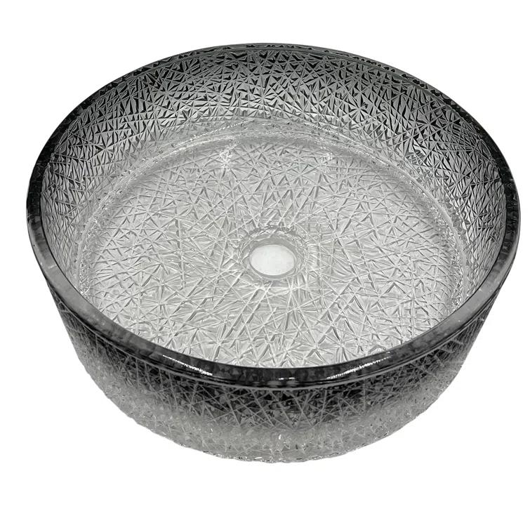 Stadium 14" Glass Circular Bathroom Vessel Sink - Timeless Collection