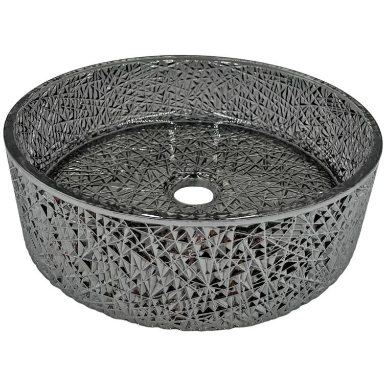 Stadium 14" Glass Circular Bathroom Vessel Sink - Timeless Collection