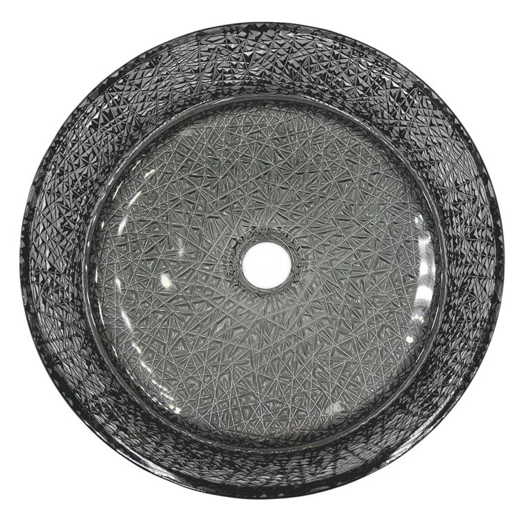 Stadium 14" Glass Circular Bathroom Vessel Sink - Timeless Collection