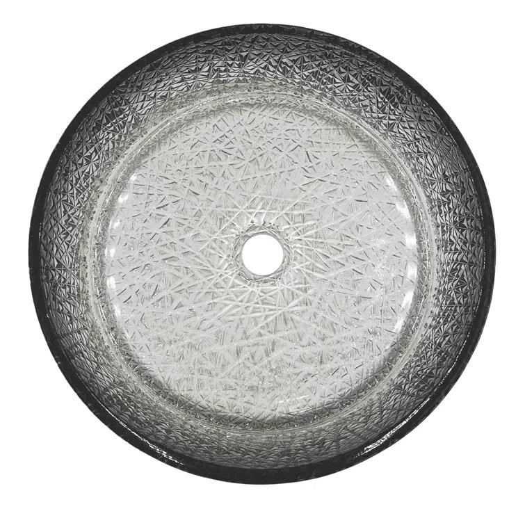 Stadium 14" Glass Circular Bathroom Vessel Sink - Timeless Collection