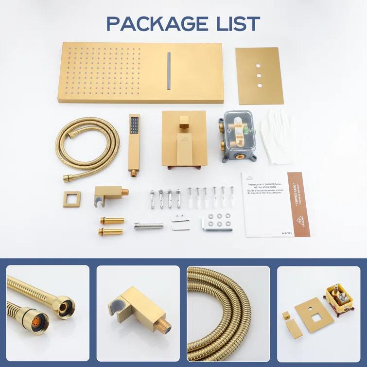 Cascade Bliss Luxury Complete Shower System with Rough-in Valve