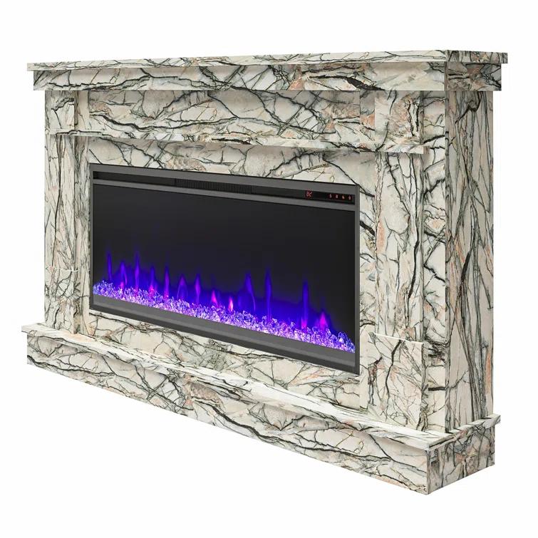 Waverly Wide Mantel with Linear Electric Fireplace