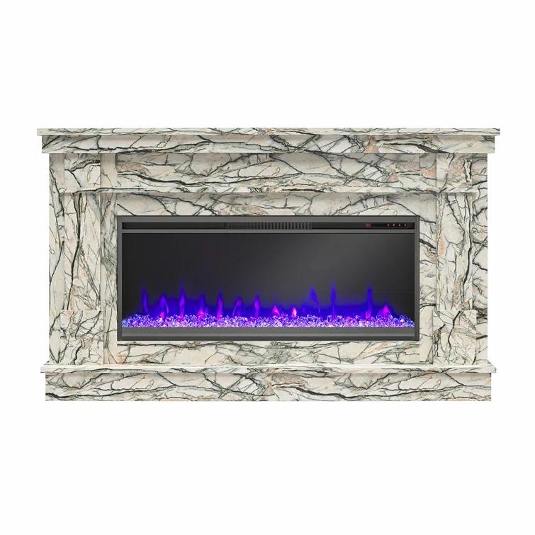 Waverly Wide Mantel with Linear Electric Fireplace