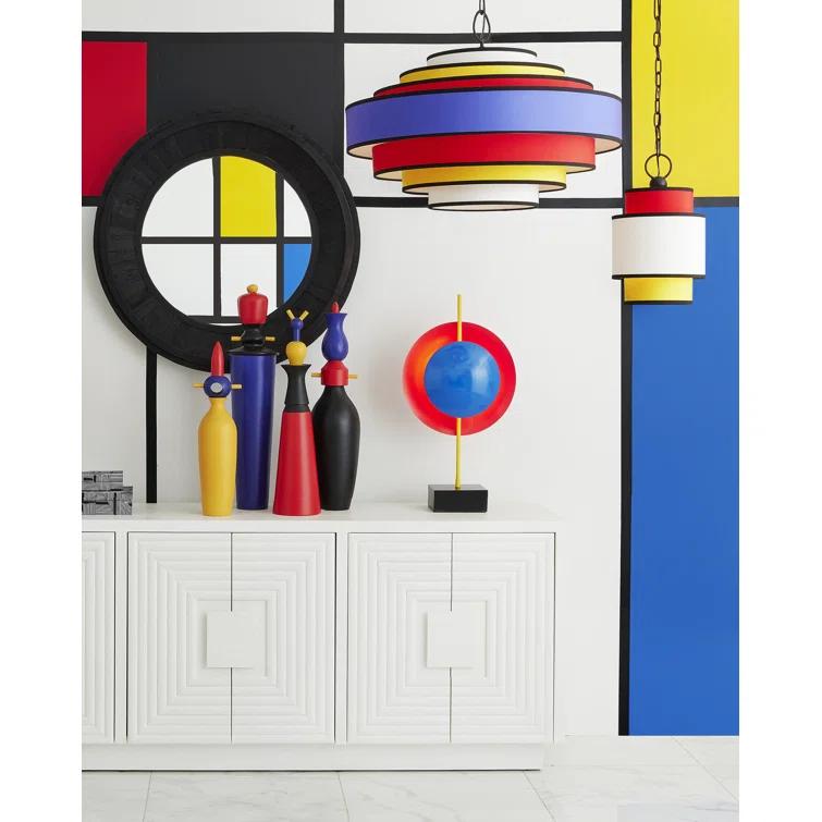 Mathias Mini Pendant with Incandescent Light in Satin Black and Multi-Color
