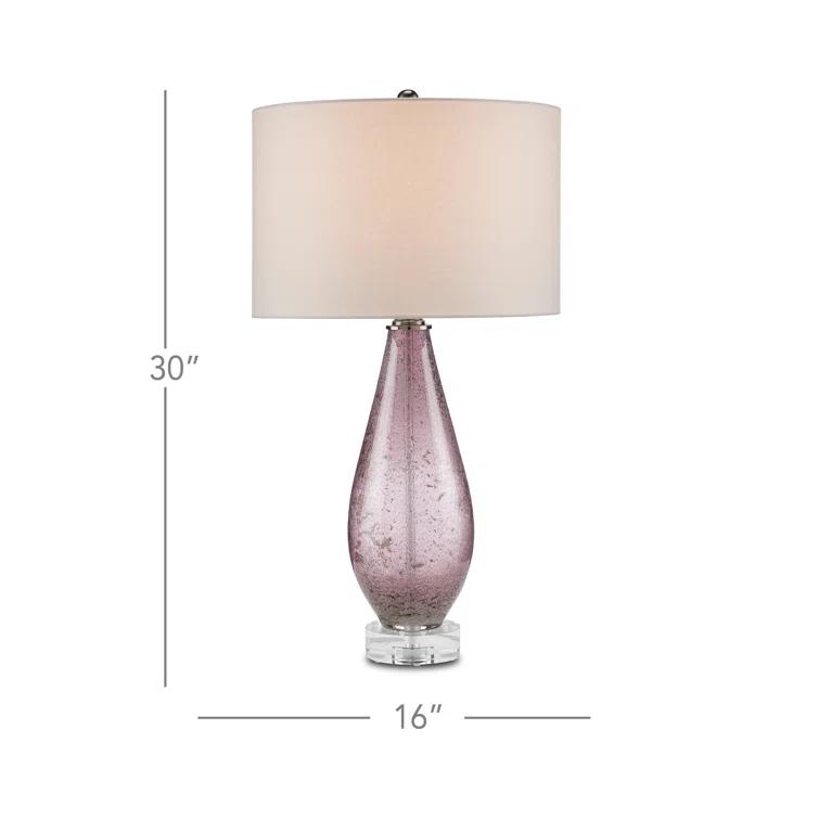 Optimist Purple and Clear Glass Table Lamp with Antique Nickel Finish