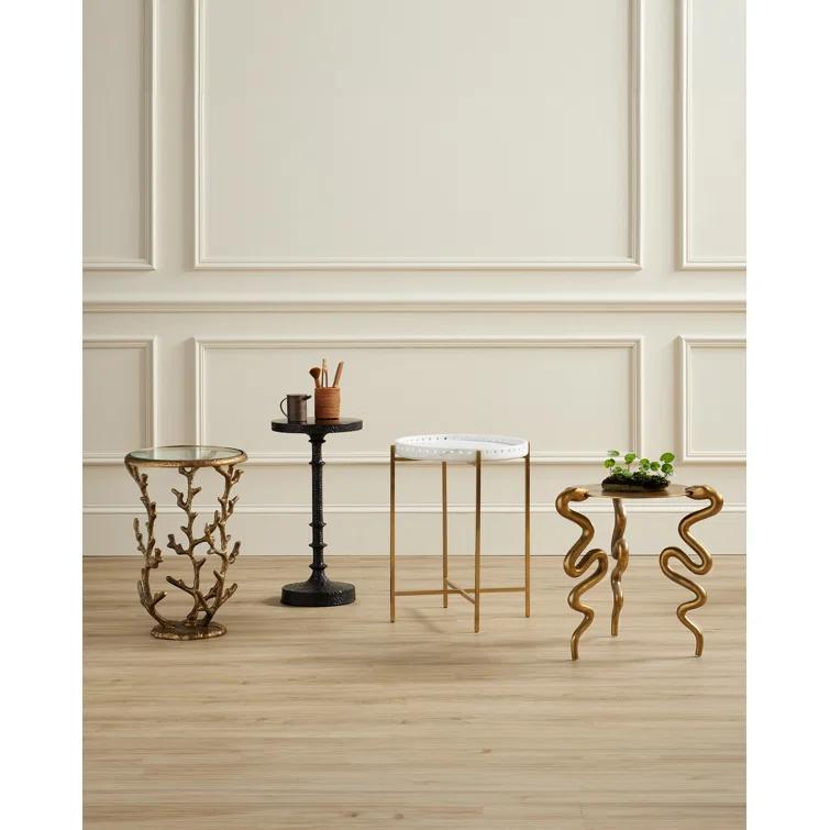 Gallo Round Black and Bronze Accent Table