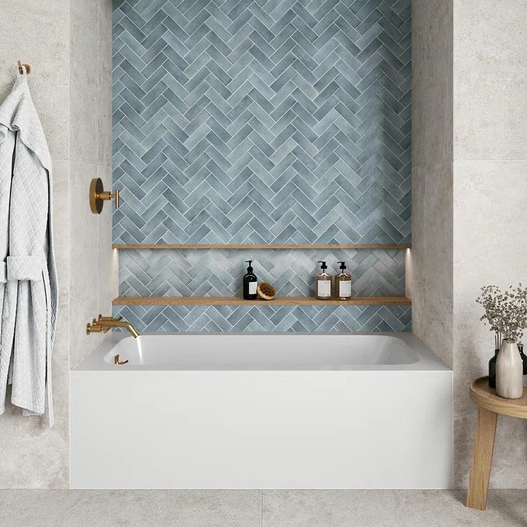 Streamline Bath Streamline 60 in. x 30 in. Acrylic Right-Hand Drain Alcove Bathtub in Glossy White With External Drain NAL-5660-BGL