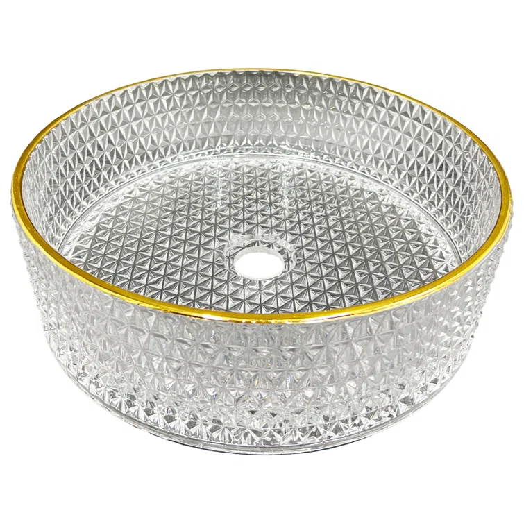 Scotch 16" Glass Circular Bathroom Vessel Sink - Timeless Collection