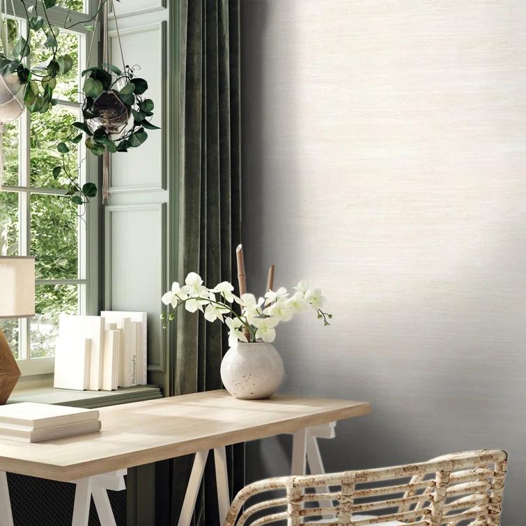 Earth Collection Textured Grasscloth Effect Wallpaper Roll