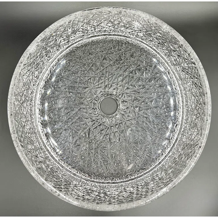Stadium 14" Glass Circular Bathroom Vessel Sink - Timeless Collection