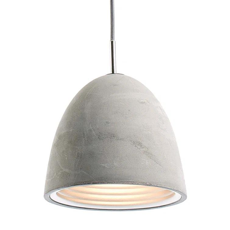 Small Gray Concrete and Glass Pendant Light