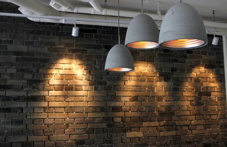 Small Gray Concrete and Glass Pendant Light