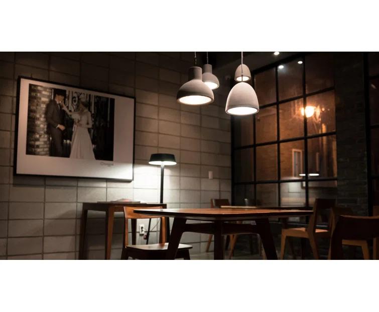 Small Gray Concrete and Glass Pendant Light