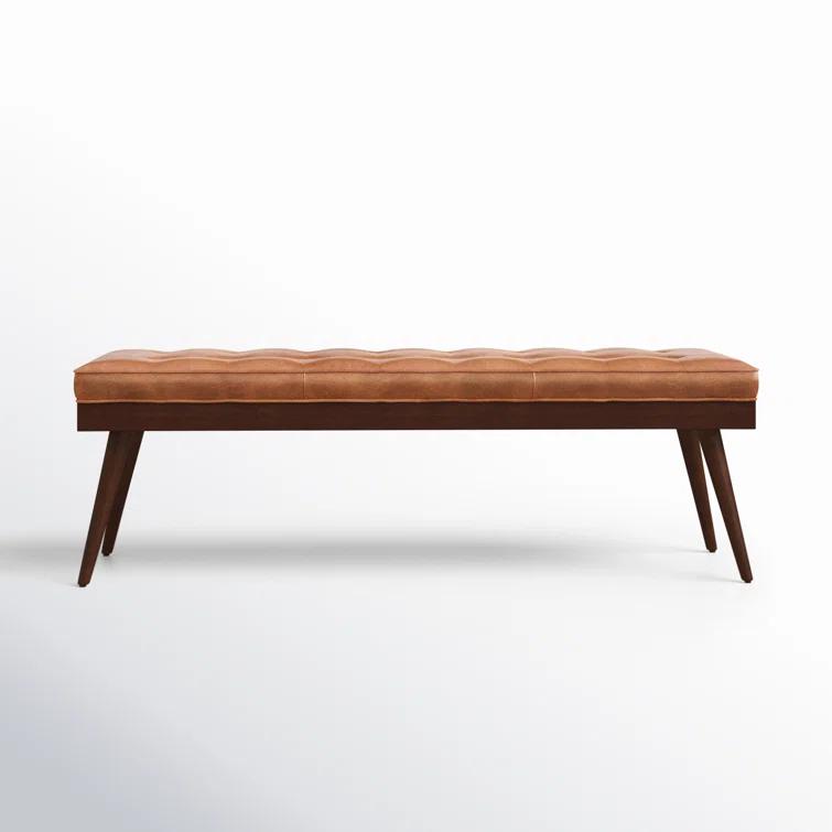 Athan Full-Grain Italian Genuine Leather Bench
