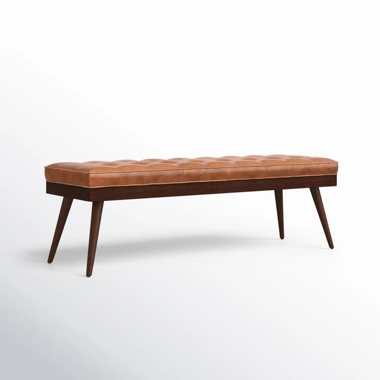 Athan Full-Grain Italian Genuine Leather Bench