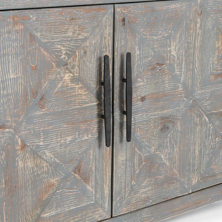 103.5'' Timeworn Gray Reclaimed Pine Wood Sideboard