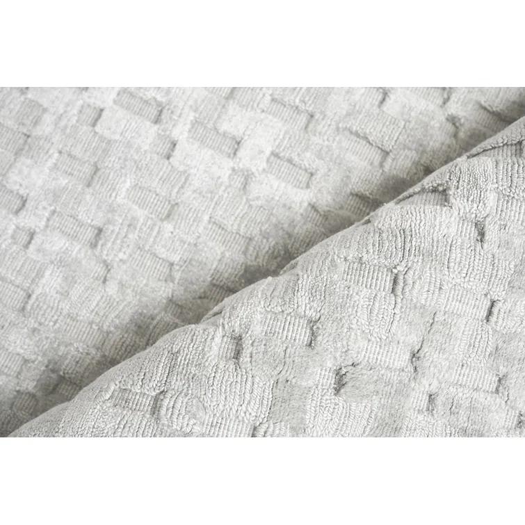 Monroe Silk Geometric Hand-Loomed Ivory Area Rug
