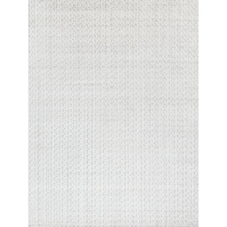 Monroe Silk Geometric Hand-Loomed Ivory Area Rug