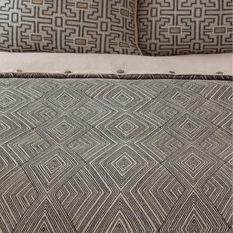 Eastern Accents Naya Beige Cotton Blend Eclectic Duvet Cover Set