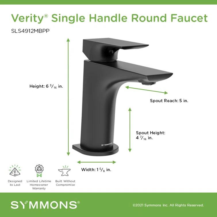 Verity Single Handle Bathroom Faucet with Push Pop Drain