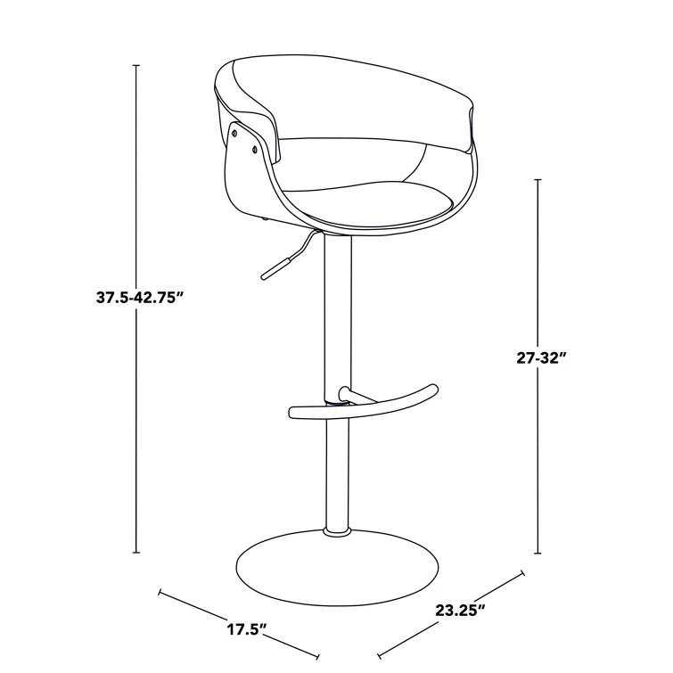 Vintage Mod Adjustable Barstool - Set Of 3