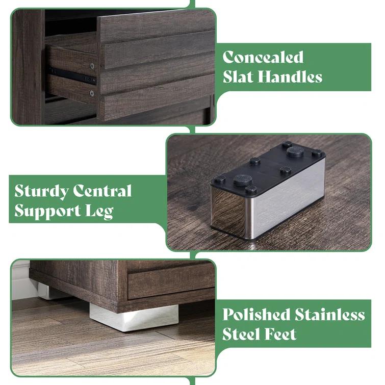 Louby 6 Drawers Dresser For Bedroom, 54" Wide Chest Of Drawers