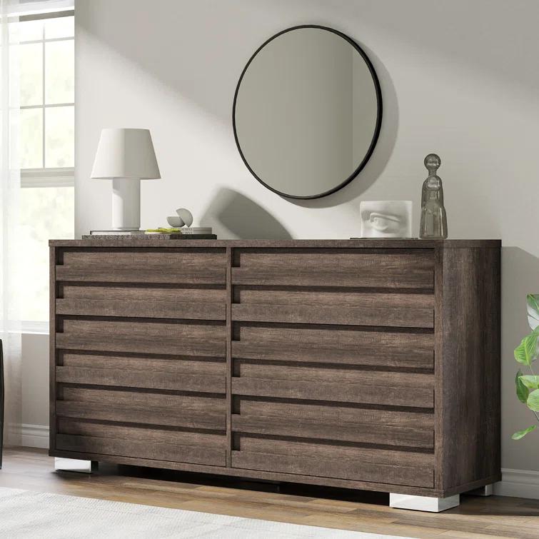 Louby 6 Drawers Dresser For Bedroom, 54" Wide Chest Of Drawers