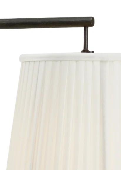 Charlotte Weathered Bronze Tripod Floor Lamp with White Pleated Shade