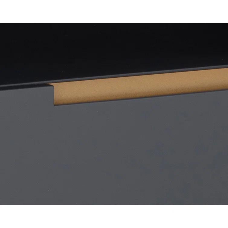 Slate Navy and Black Modern Nightstand with Drawer