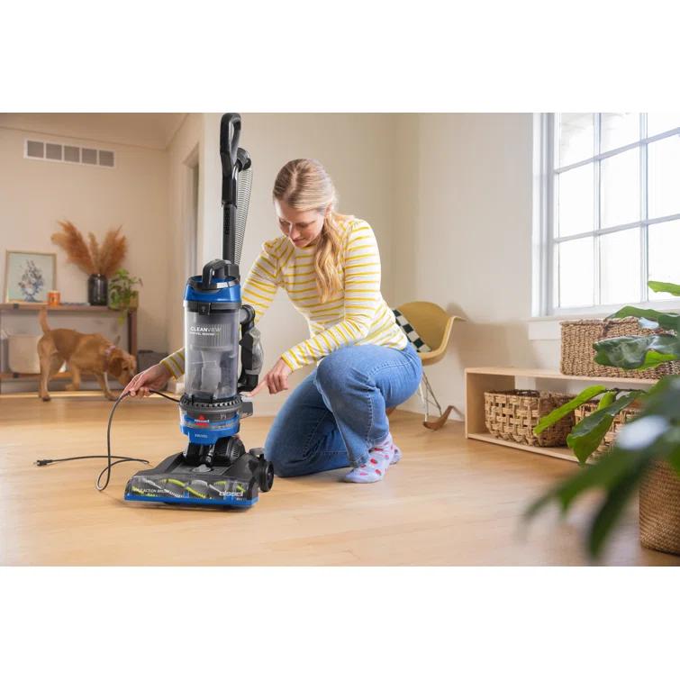 BISSELL CleanView Vacuum with Automatic Cord Rewind, TurboEraser Upholstery Tool, Triple Action Brush Roll Swivel Steering, Extension Wand, Easy-Empty Dirt Tank, Multi-Cyclonic Suction 3839