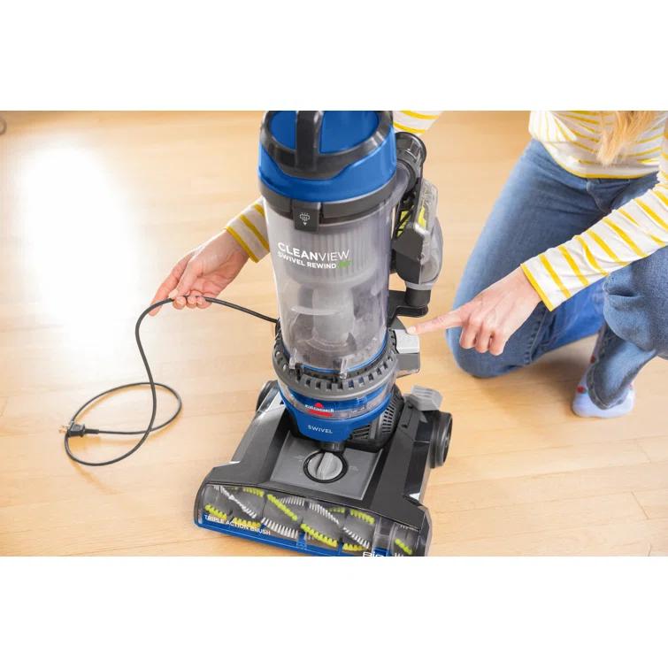 BISSELL CleanView Vacuum with Automatic Cord Rewind, TurboEraser Upholstery Tool, Triple Action Brush Roll Swivel Steering, Extension Wand, Easy-Empty Dirt Tank, Multi-Cyclonic Suction 3839