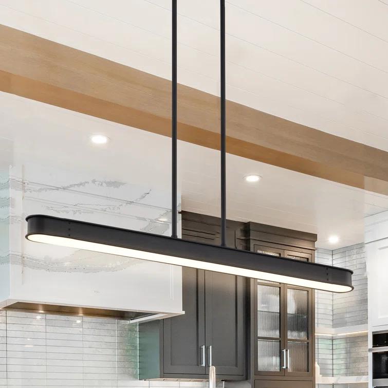 Keren - 36 Inch LED Island Pendant - Textured Black - Acrylic Lens