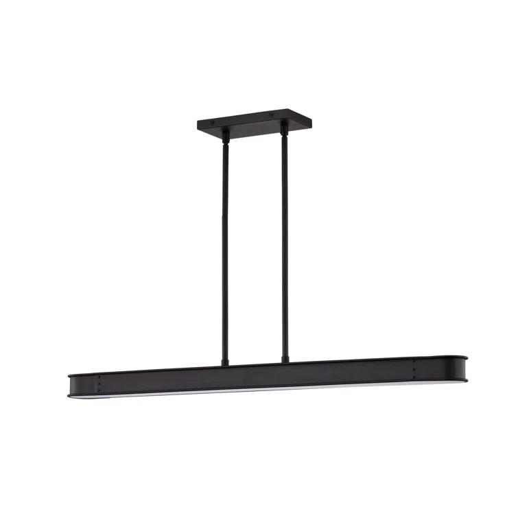 Keren - 36 Inch LED Island Pendant - Textured Black - Acrylic Lens