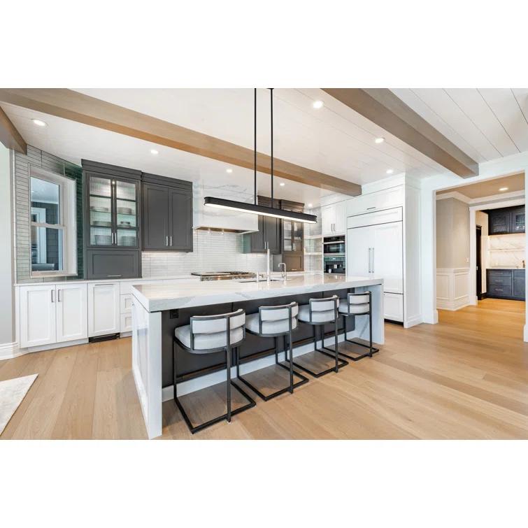 Keren - 36 Inch LED Island Pendant - Textured Black - Acrylic Lens