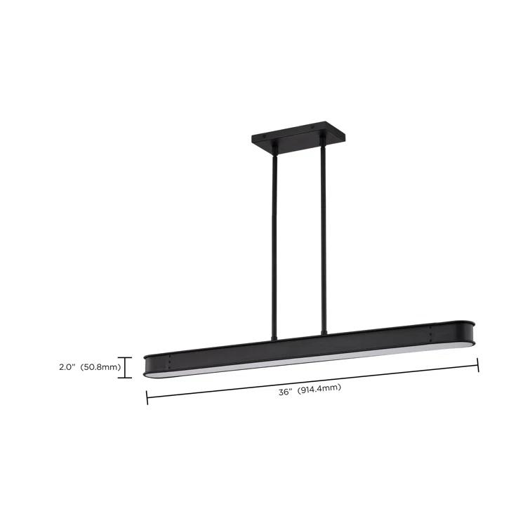 Keren - 36 Inch LED Island Pendant - Textured Black - Acrylic Lens
