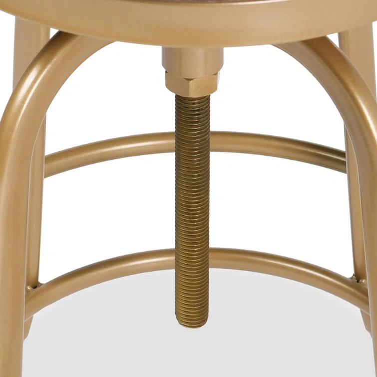 Piper 26" Brown and Brass Adjustable Metal Counter Stool