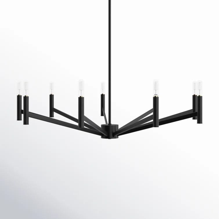Midnight Black 9-Light Modern Steel Chandelier