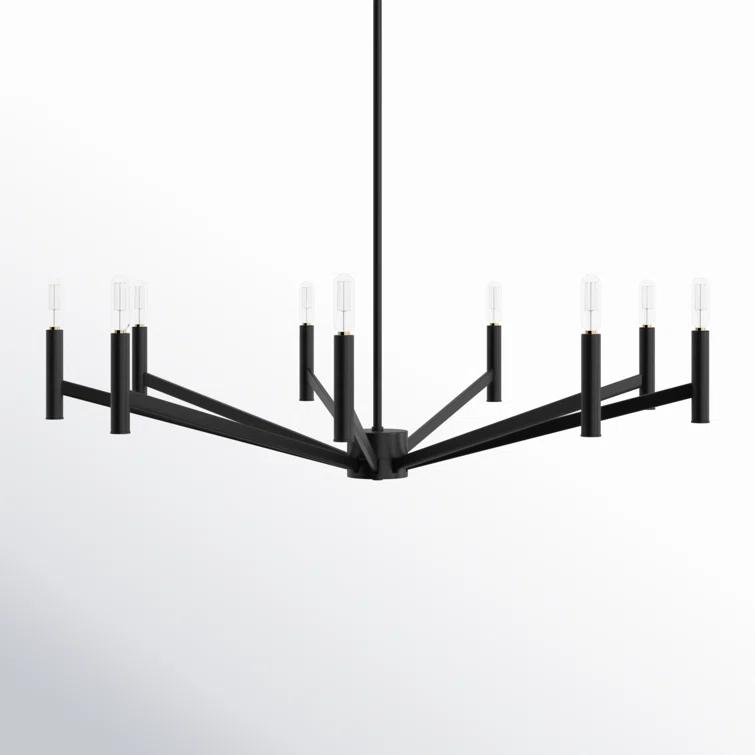 Midnight Black 9-Light Modern Steel Chandelier
