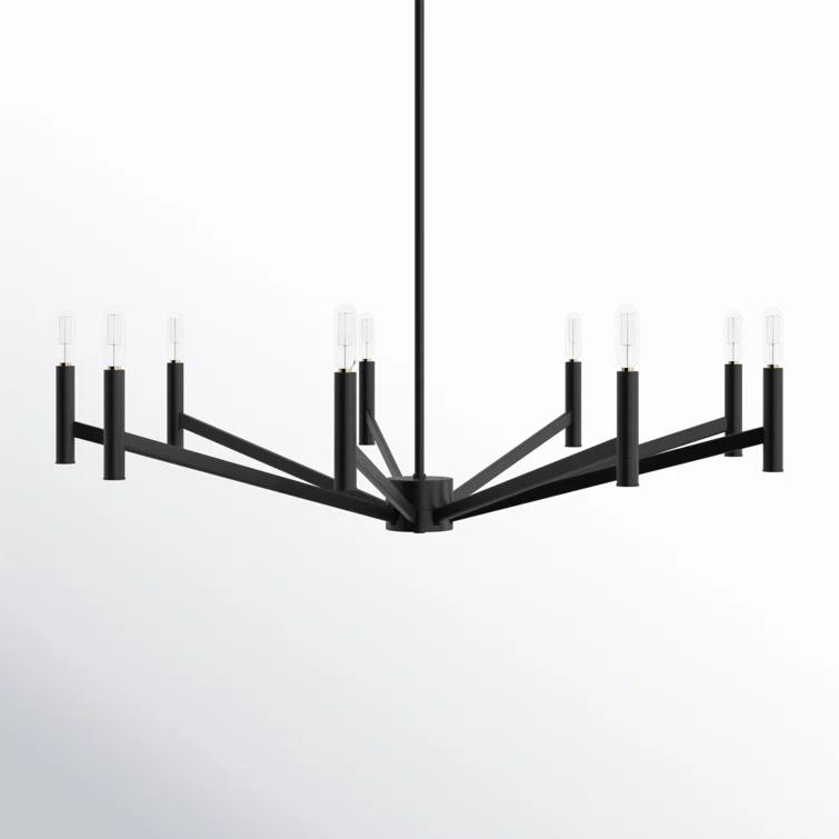 Midnight Black 9-Light Modern Steel Chandelier