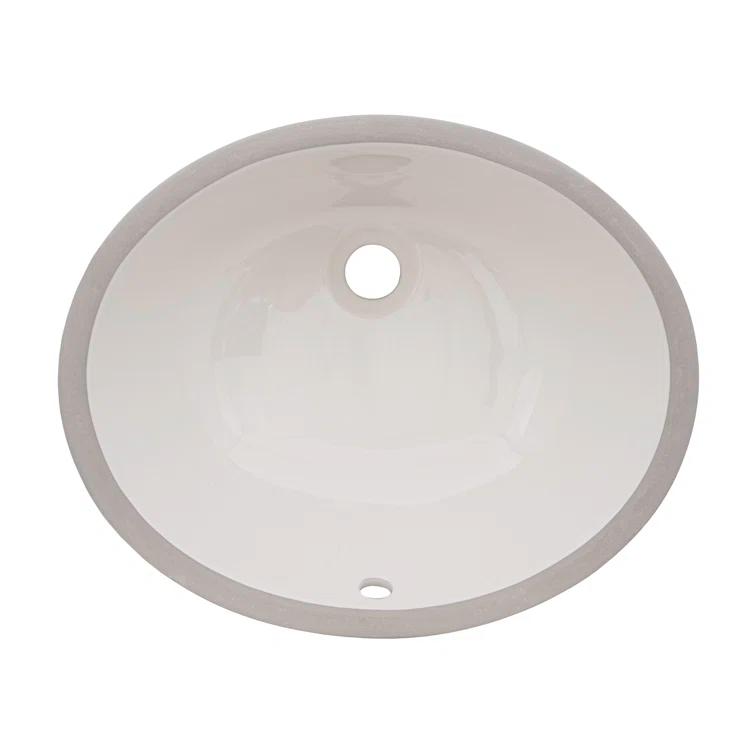 Ruvati 16 x 13 inch Undermount Bathroom Sink Oval Porcelain Ceramic with Overflow