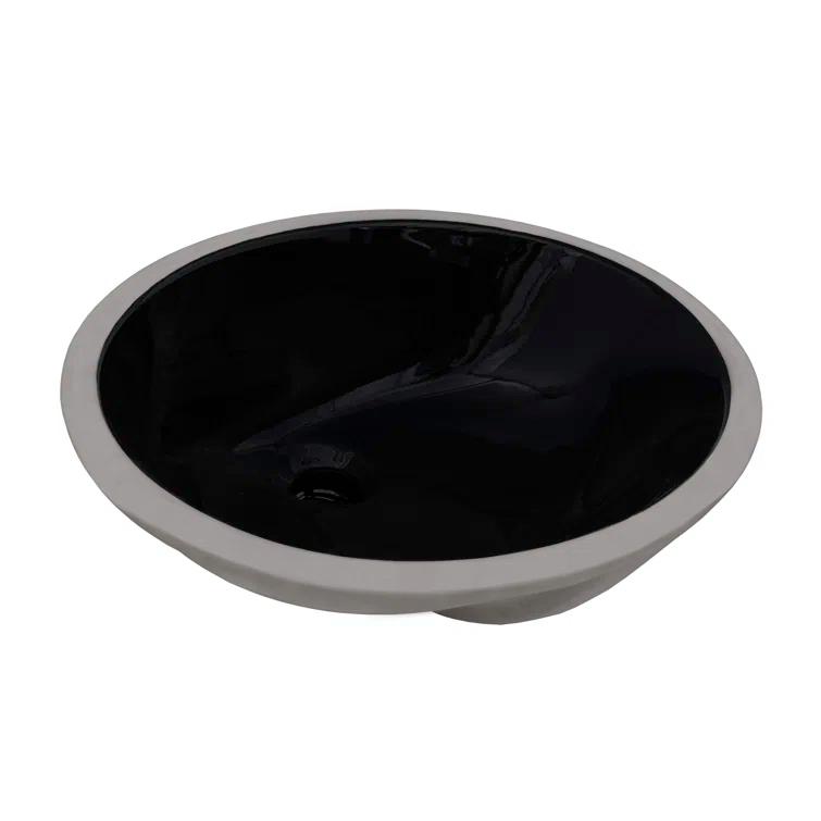 Ruvati 16 x 13 inch Undermount Bathroom Sink Oval Porcelain Ceramic with Overflow