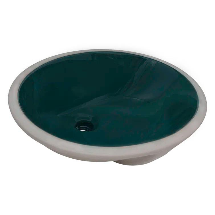 Ruvati 16 x 13 inch Undermount Bathroom Sink Oval Porcelain Ceramic with Overflow