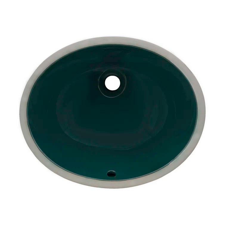 Ruvati 16 x 13 inch Undermount Bathroom Sink Oval Porcelain Ceramic with Overflow