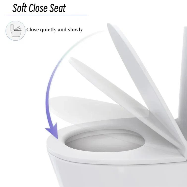 Momei 1.6 GPF Dual-Flush Toilet Modern Elongated One-Piece Toilet (Seat Included)