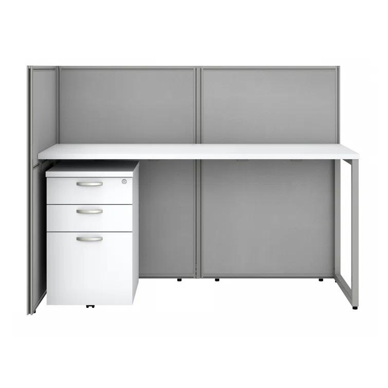 Bush Business Furniture Easy Office Rectangle 2 Person Cubicle with Cable Management