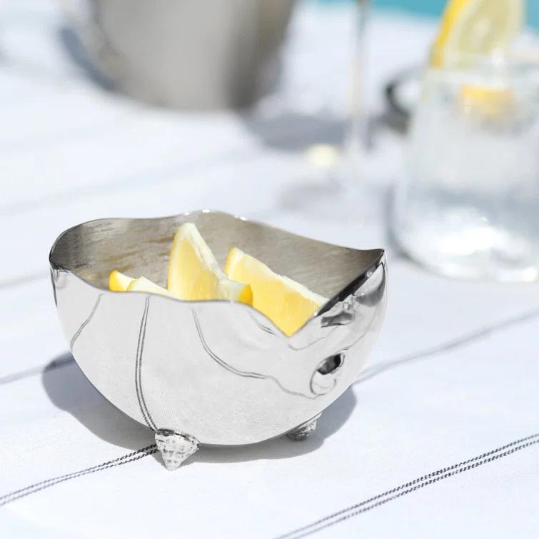 Small Silver Ocean Reef Moon Shell Bowl