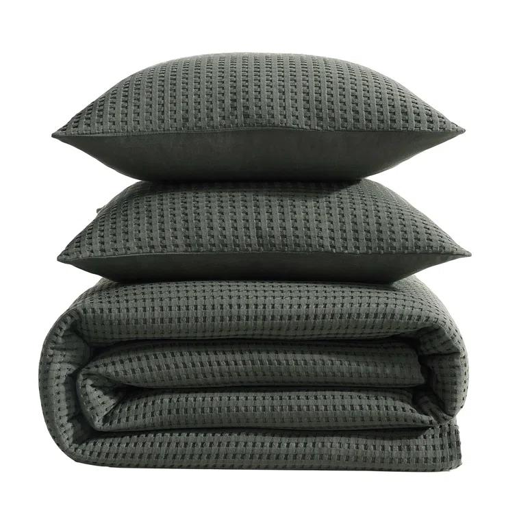 Kenneth Cole Solid Waffle Reversible Comforter Set
