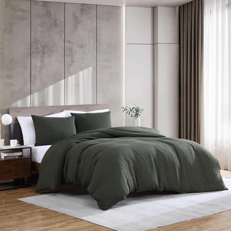 Kenneth Cole Solid Waffle Reversible Comforter Set