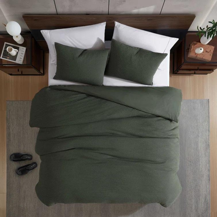 Kenneth Cole Solid Waffle Reversible Comforter Set